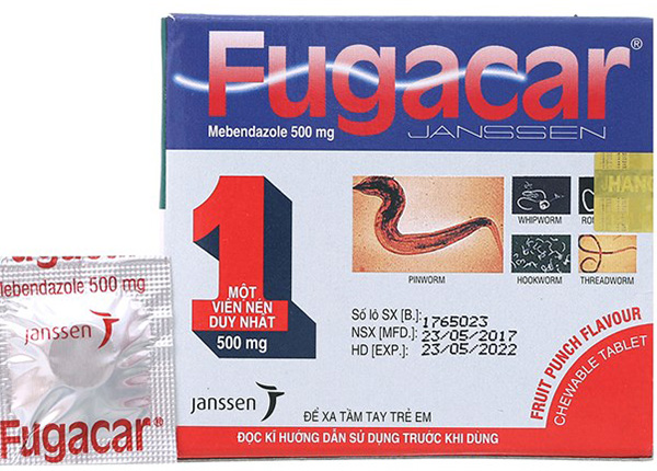 Thuốc tẩy giun Fugacar 500mg