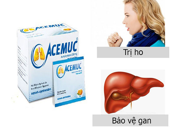 Thuốc Acemuc có hoạt chất chính là Acetylcysteine, làm giảm triệu chứng ho,...